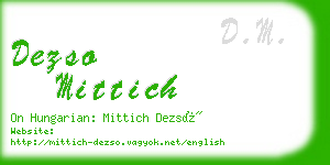 dezso mittich business card